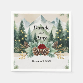 Rustikale Winterhochzeit| Pinecones Serviette