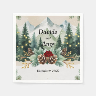 Rustikale Winterhochzeit| Pinecones Serviette