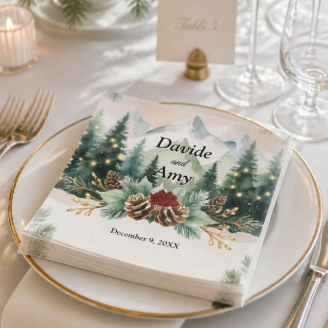 Rustikale Winterhochzeit| Pinecones Serviette (Von Creator hochgeladen)