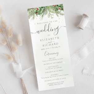 Rustikale Winterlandschaft Berries Pine Cone Weddi Programm