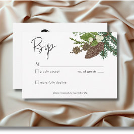 Rustikale Winterlandschaft & Pine RSVP Karte