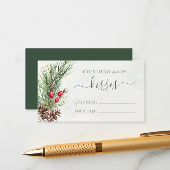 Rustikale Winterlandschaft Raten Sie, wie viele Ki Begleitkarte (Vorderseite/Rückseite Beispiel)