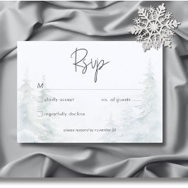 Rustikale Winterlandschaft Wasserfarbe Kein Abende RSVP Karte