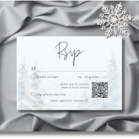Rustikale Winterlandschaft Wasserfarbe QR Code