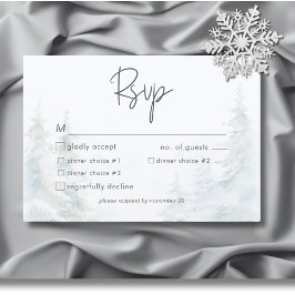Rustikale Winterlandschaft Watercolor Abendessen RSVP Karte