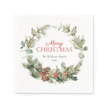 Rustikale Winterpine Berry Wreath Frohe Weihnachte