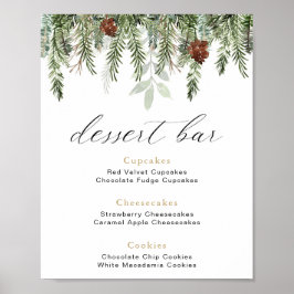 Rustikale Winterpinien Dessert Bar Schild