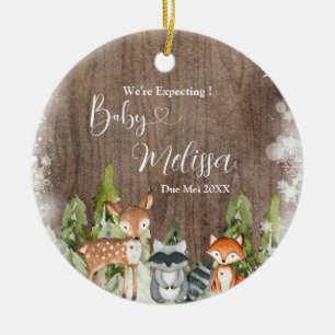 Rustikale Wintertiere erwarten wir von den Eltern Keramik Ornament