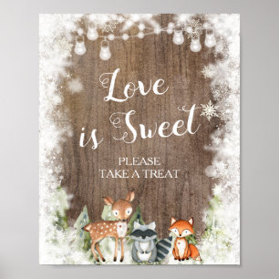 Rustikale Wintertiere Woodland Liebe ist Sweet Bab Poster
