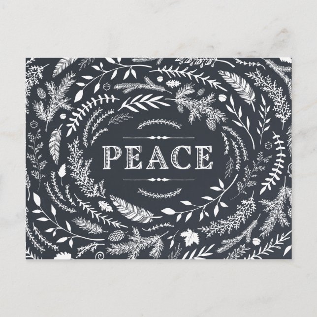 Rustikale Winterurlaub Postkarte (Vorderseite)