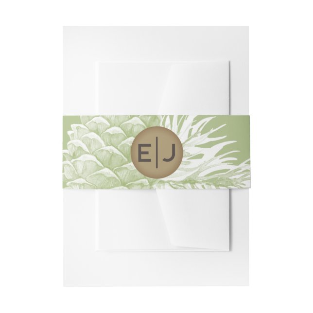 Rustikale Winterwaldkuchen Kiefernkiefer Hochzeit Einladungsbanderole (Vorderseite Beispiel)