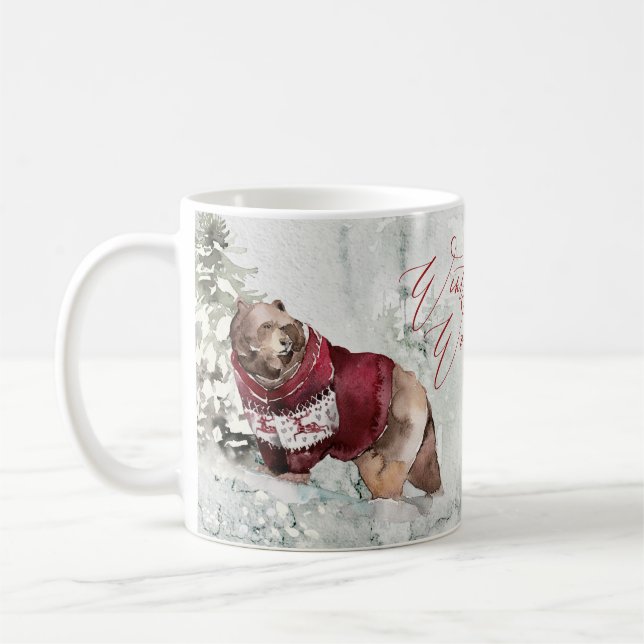 Rustikale Winterwunderland-Tiere im Schnee Kaffeetasse (Links)