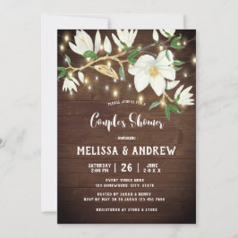 Rustikale Wood Magnolia Südpaare Dusche Einladung