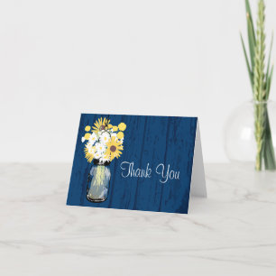 Rustikale Wood Mason Jar Wildblumen Dankeskarte
