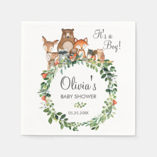 Rustikale Woodland Animals Kinderdusche Sprinkle B Serviette