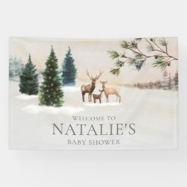 Rustikale Woodland Deer Baby Dusche Banner