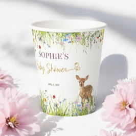 Rustikale Woodland Deer Baby Dusche Pappbecher
