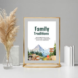 Rustikale Woodland Familie Traditionen Babydusche Poster