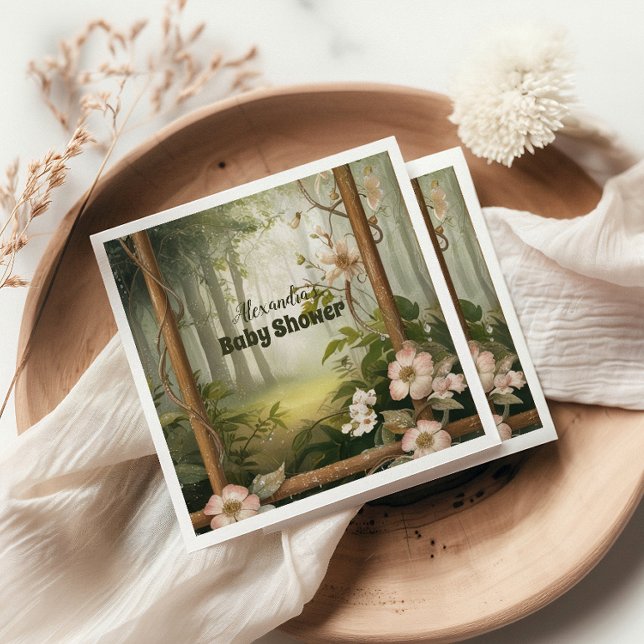 Rustikale Woodland Forest Baby Dusche Serviette (Von Creator hochgeladen)