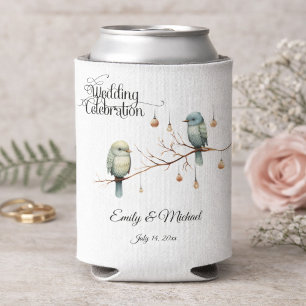Rustikale Woodland Love Birds Romantische Hochzeit Dosenkühler