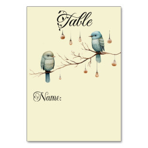 Rustikale Woodland Love Birds Romantische Hochzeit Tischnummer