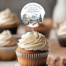 Rustikale Woodland Mountain Bear Babydusche Danke