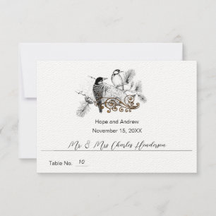 Rustikale Woodpecker Love Birds Wedding Platzkarte