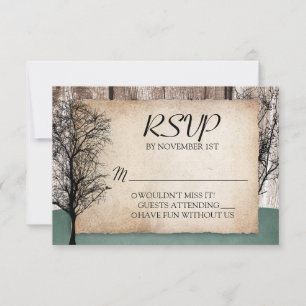 Rustikale Woodsy Deer Wedding RSVP-Karten RSVP Karte