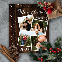 Rustikale Woodsy-Imitate Holz Frohe Weihnachten 4 