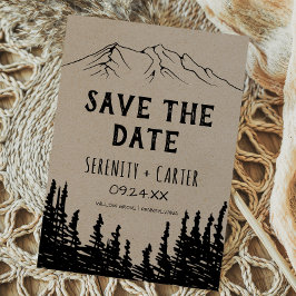 Rustikale Woodsy Mountain Save the Date Card
