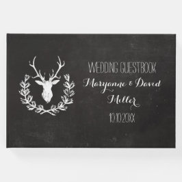 Rustikale Wraath Deer Chalkboard Hochzeit Gästebuch