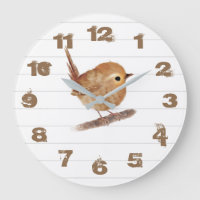 Rustikale Wren Bird Personalisiert Wall Clock
