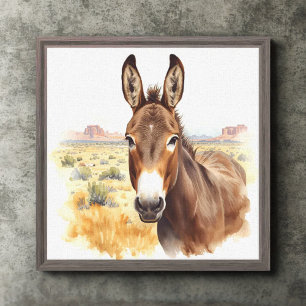 Rustikale Wüste des Südwestens der Donkey Leinwanddruck