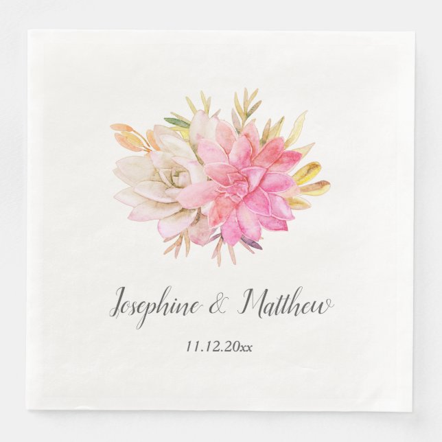 Rustikale Wüstensukkulente Hochzeiten von Napkins Serviette (Vorderseite)