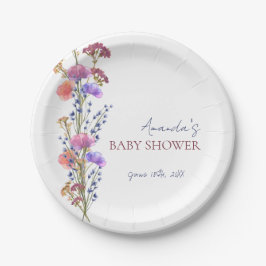 Rustikale, zarte Acrylblütendusche Bouquet Baby Pappteller