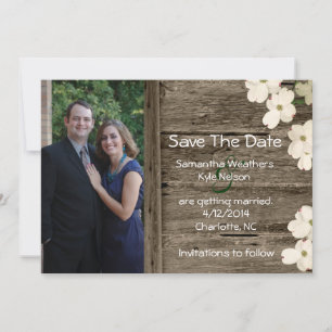 Rustikale Zaun-Foto-Save-The-Date-Ankündigung Save The Date