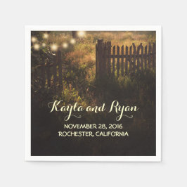 rustikale Zaun und Lichter Land Hochzeit Serviette