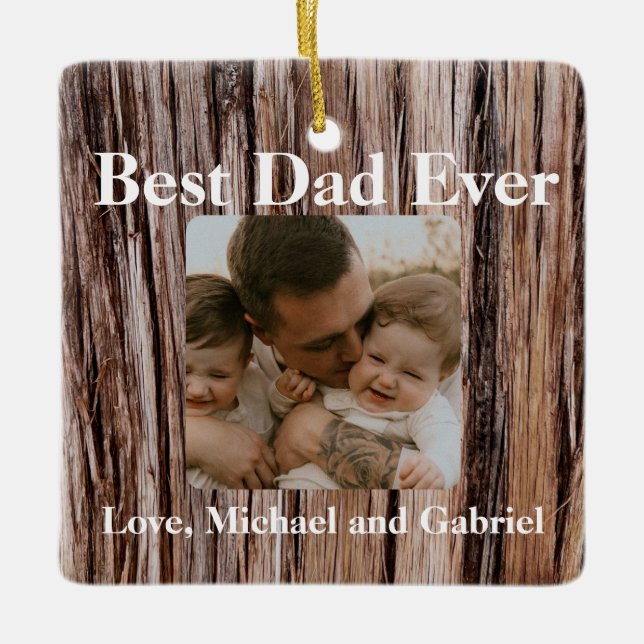 Rustikale Zedernrinde, natürliche Baumstruktur im  Keramikornament (Vorderseite)