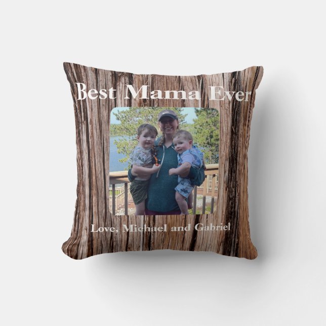 Rustikale Zedernrinde, natürliche Baumstruktur im  Kissen (Vorderseite)