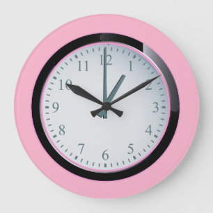 Rustikale, zeitgenössische Rundpink-Acrylwand-Uhr Große Wanduhr