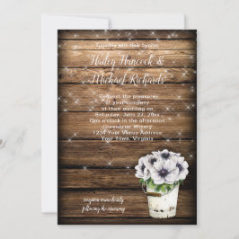 Rustikale Zinn-Eimer-Anemone-Glitzern Einladung