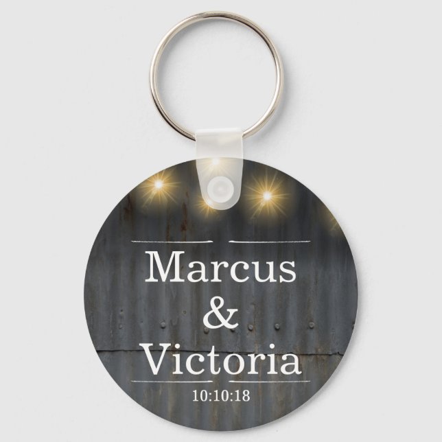 Rustikale Zinntür Schlüsselanhänger (Vorderseite)