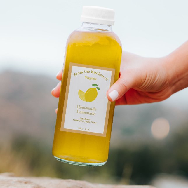 Rustikale Zitrone und Lemonade Flaschenetikett Weinetikett (Rustic Lemonade Bottle Label Sticker)