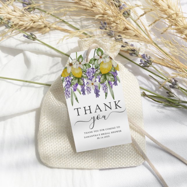 Rustikale Zitronen und Lavender Brautparty Gefalle Geschenkanhänger (Von Creator hochgeladen)