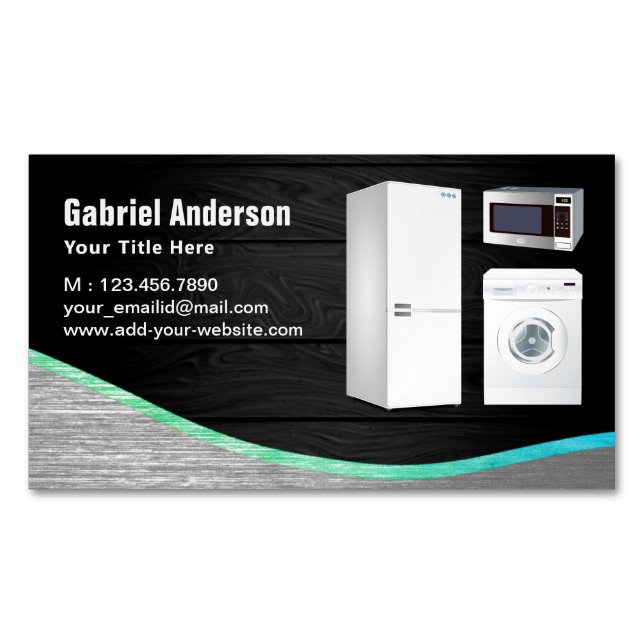 Rustikale Zuhause-Geräte aus Grauholz - Reparatur Magnetische Visitenkarte (Vorderseite)