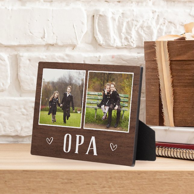 Rustikale Zwei-Foto-Opa-Großvater Fotoplatte (Von Creator hochgeladen)