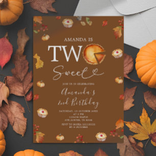 Rustikale Zwei süße Süsse Kuchen Herbst 2. Geburts Einladung