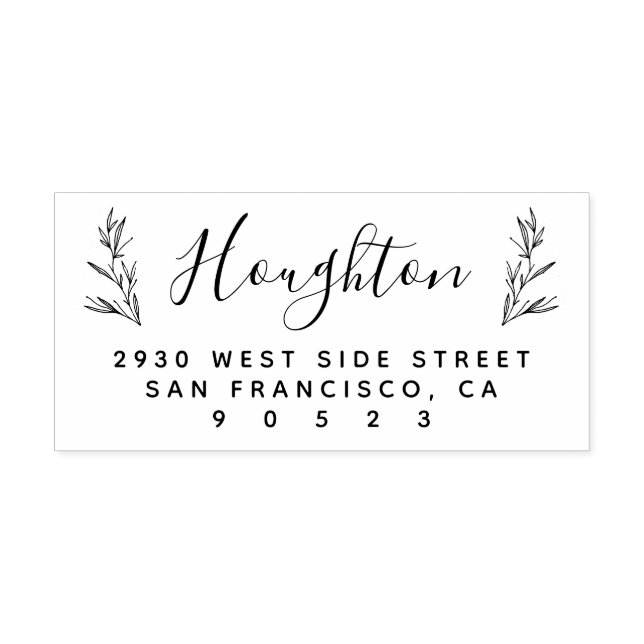 Rustikale Zweige handgeschriebene Rücksendeadresse Gummistempel (Prägung)