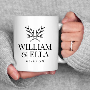Rustikale Zweige Hochzeitsmonogramm Kaffeetasse