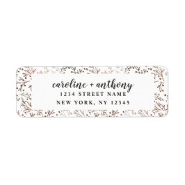 Rustikale Zweige Kupfer Hochzeit Rücksendeadresse